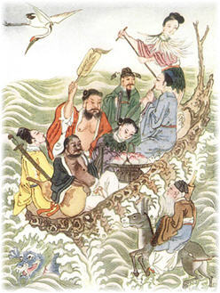 Imagen de los Ocho Inmortales chinos