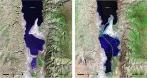 Fotografías de los cambios en el Mar Muerto de 1978 a 2002